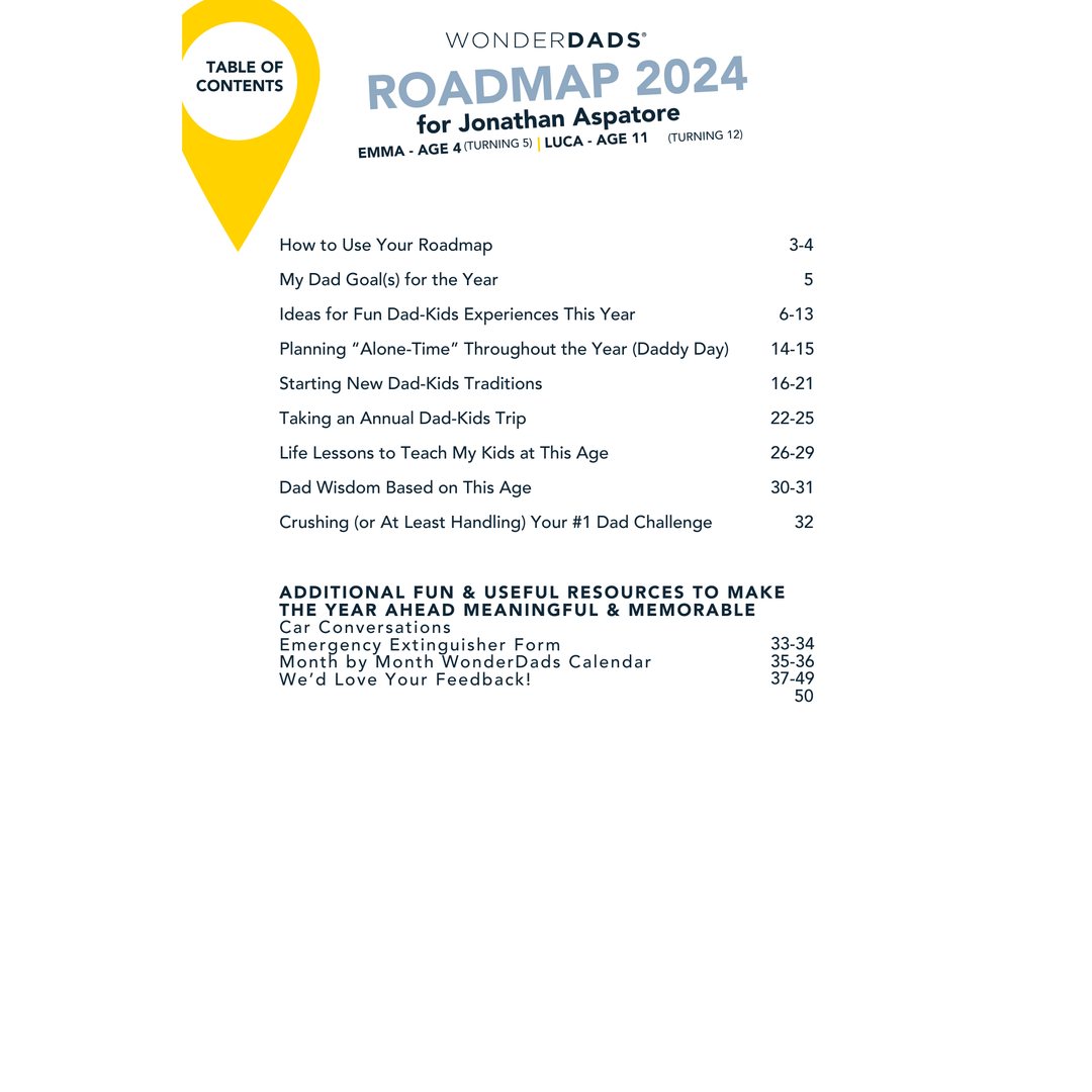 WonderDads Roadmap (Digital Only), $79 /year, 100% Best Investment Ever as a Dad, 30-Day Money Back Guarantee