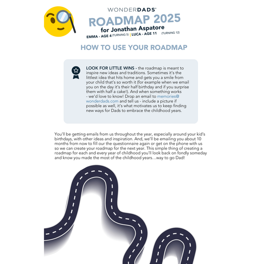 WonderDads Roadmap (Digital Only), $79 /year, 100% Best Investment Ever as a Dad, 30-Day Money Back Guarantee