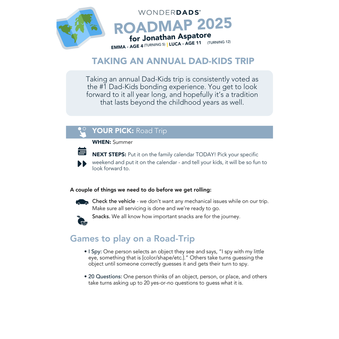 Personalized Dad-Kids Trip