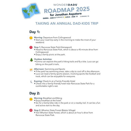 Personalized Dad-Kids Trip